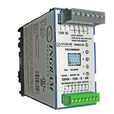 IS Relay,4 chan., 120VAC,DIN rail,50K sense