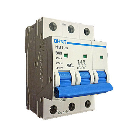 3 Pole Mini Circuit Breaker 5KA UL1077